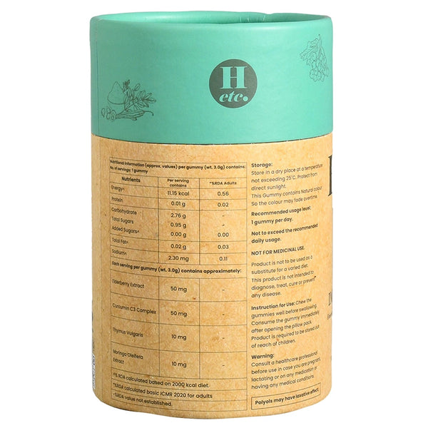 Immunity gummy ingredients specification healthetc
