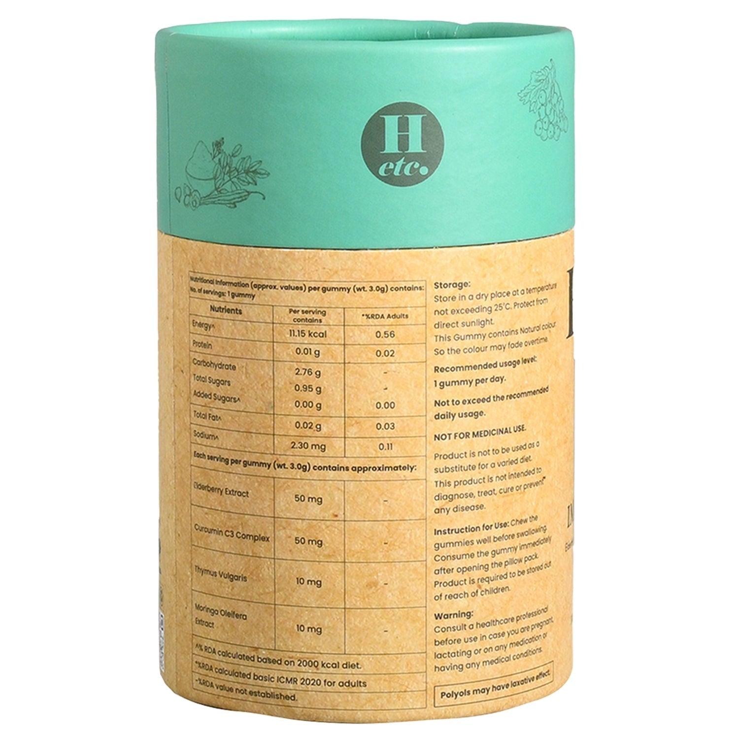 Immunity gummy ingredients specification healthetc