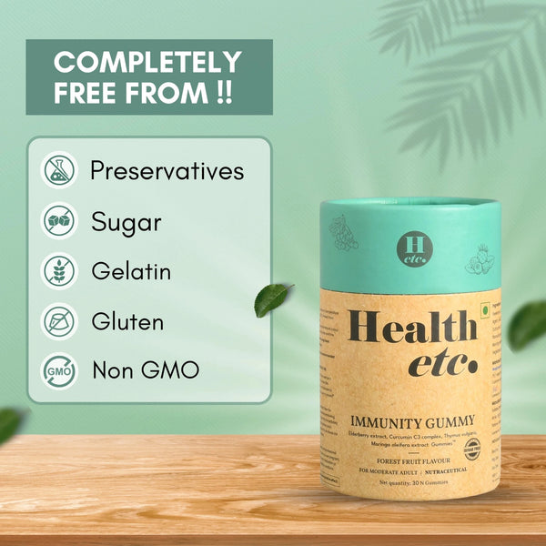 Health Etc Immunity Gummy with a sugar-free, gluten-free, gelatin-free and non-GMO formula - Healthetc
