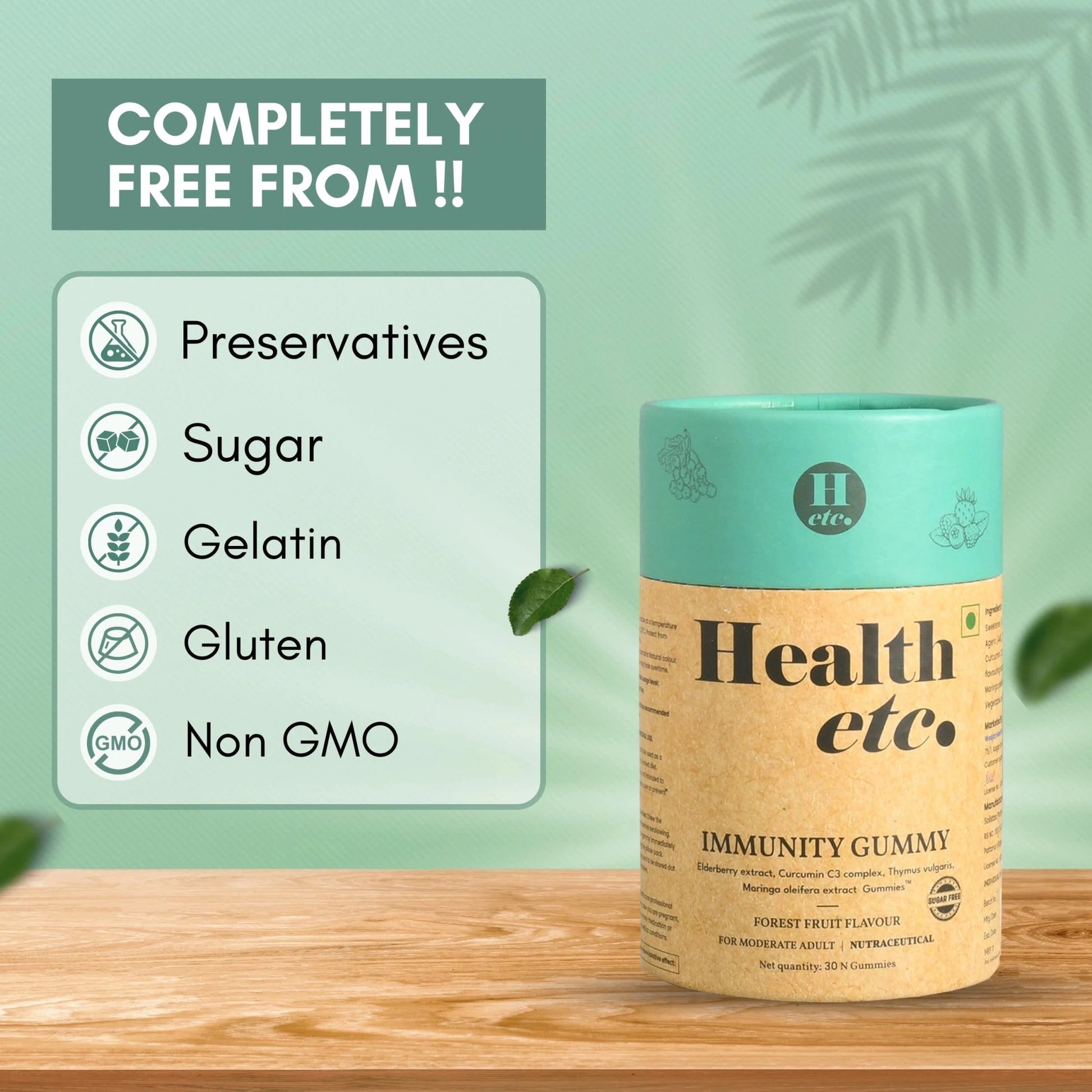 Health Etc Immunity Gummy with a sugar-free, gluten-free, gelatin-free and non-GMO formula - Healthetc