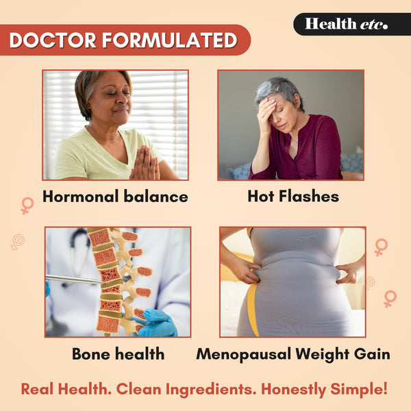Menopause Gummy supporting hormonal balance, hot flashes, bone health and weight management - Healthetc