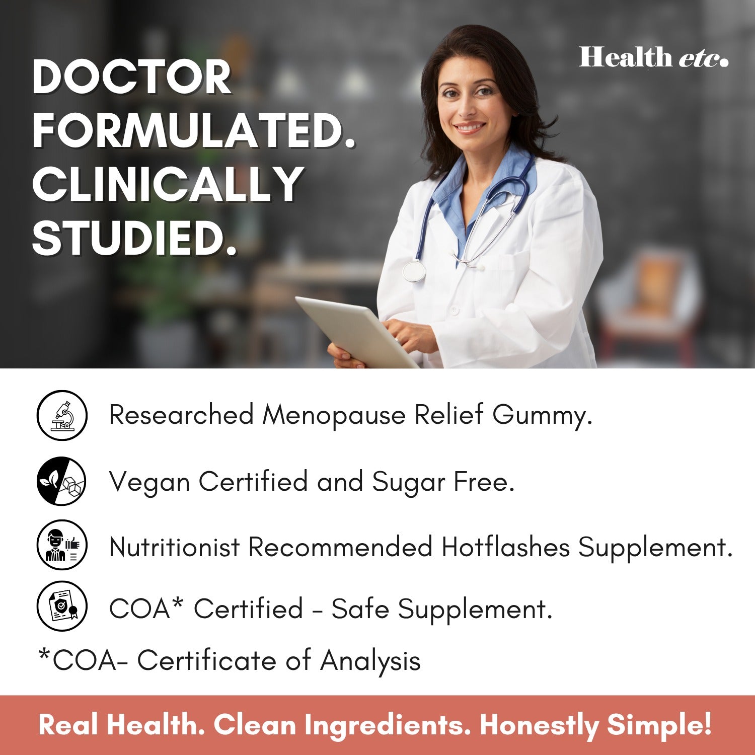 Doctor-formulated Menopause Relief Gummy researched for menopause support and hot flashes - Healthetc